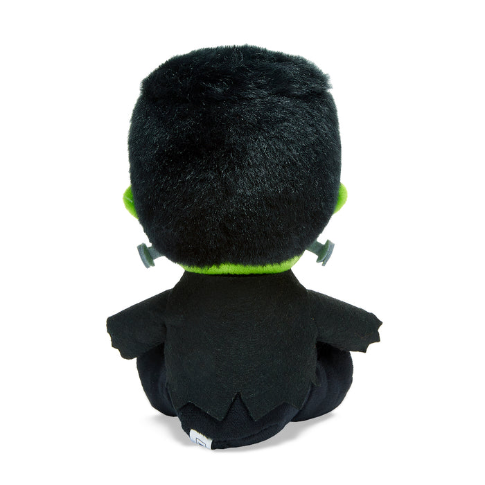 Universal Monsters Frankenstein's Monster 8-inch Phunny Plush by Kidrobot, soft stuffed toy with detailed green face and stitched features.