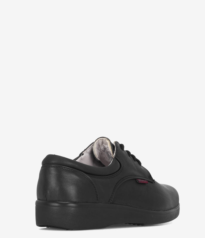 Vegace Slip Resistant Leather Work Shoe - Black