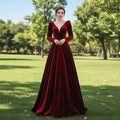 Velvet Formal Dresses and Evening Gowns for Women Long Sleeve - Rosymae