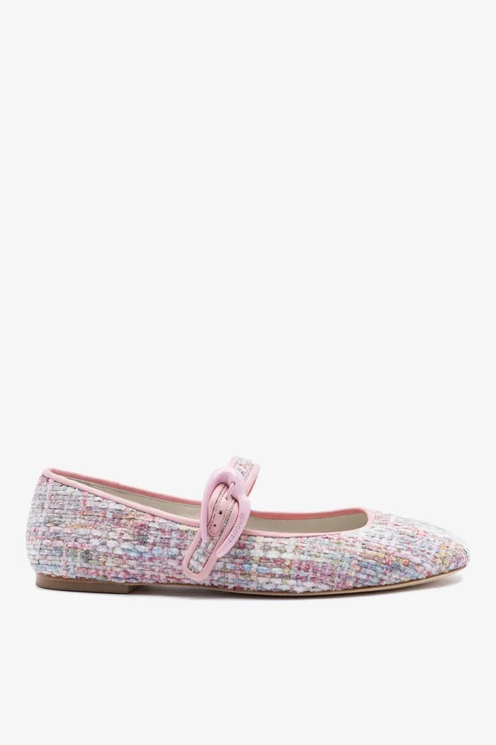 Verona Ballet Flat Tulip Printed Tweed Ballet Larroudé 5 Tulip