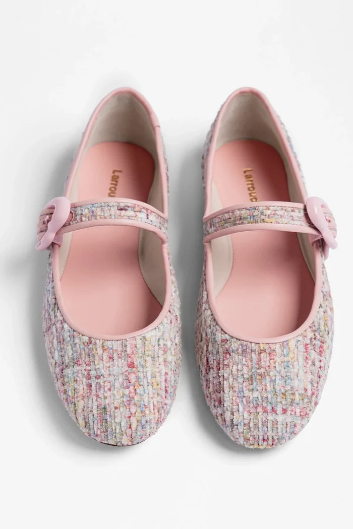 Verona Ballet Flat Tulip Printed Tweed Ballet Larroudé