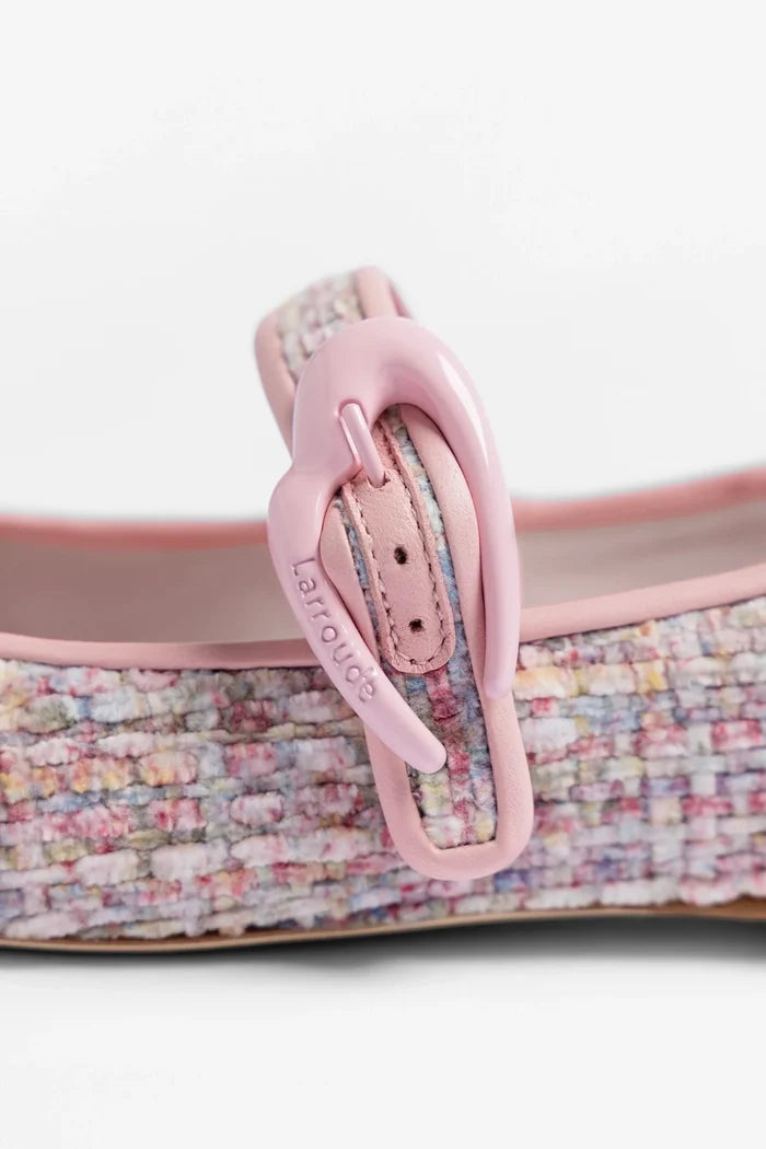 Verona Ballet Flat Tulip Printed Tweed Ballet Larroudé