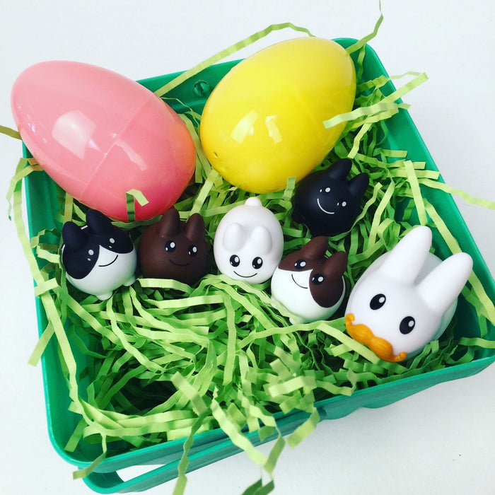 Set of six vinyl Labbit figures with Littons in a 1.5-inch size, featuring colorful and detailed collectible toy designs.