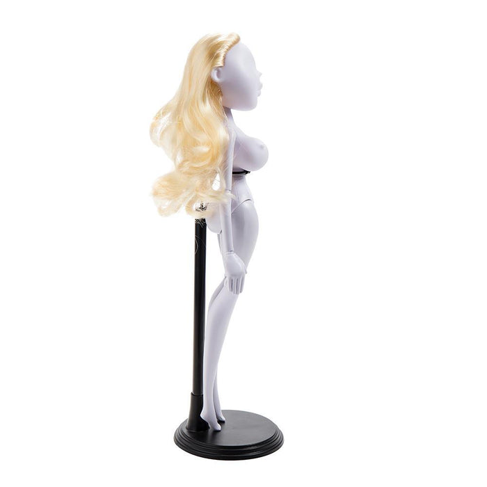 Vladonna Blonde Hair DIY Alternative Fashion Art Doll with vinyl body, detailed clothing, and unique style.
