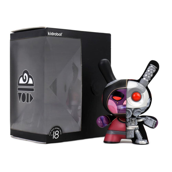 Void 5" Mecha Half-Ray Android Dunny by Dirty Robot Destroy Edition, featuring metallic robot design and detailed sculpting.