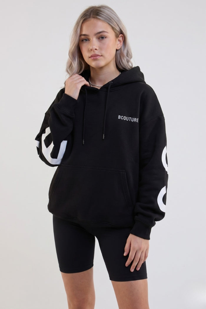 VXN Girls Cycling Shorts, Hoodie & T-Shirt Set - Black