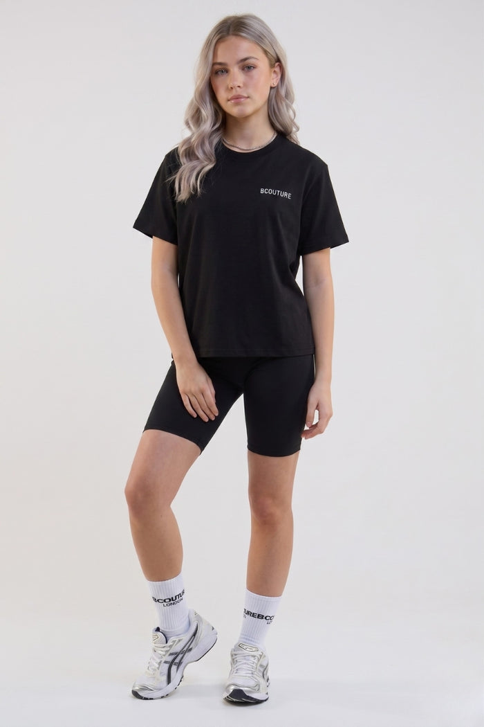 VXN Girls Cycling Shorts, Hoodie & T-Shirt Set - Black