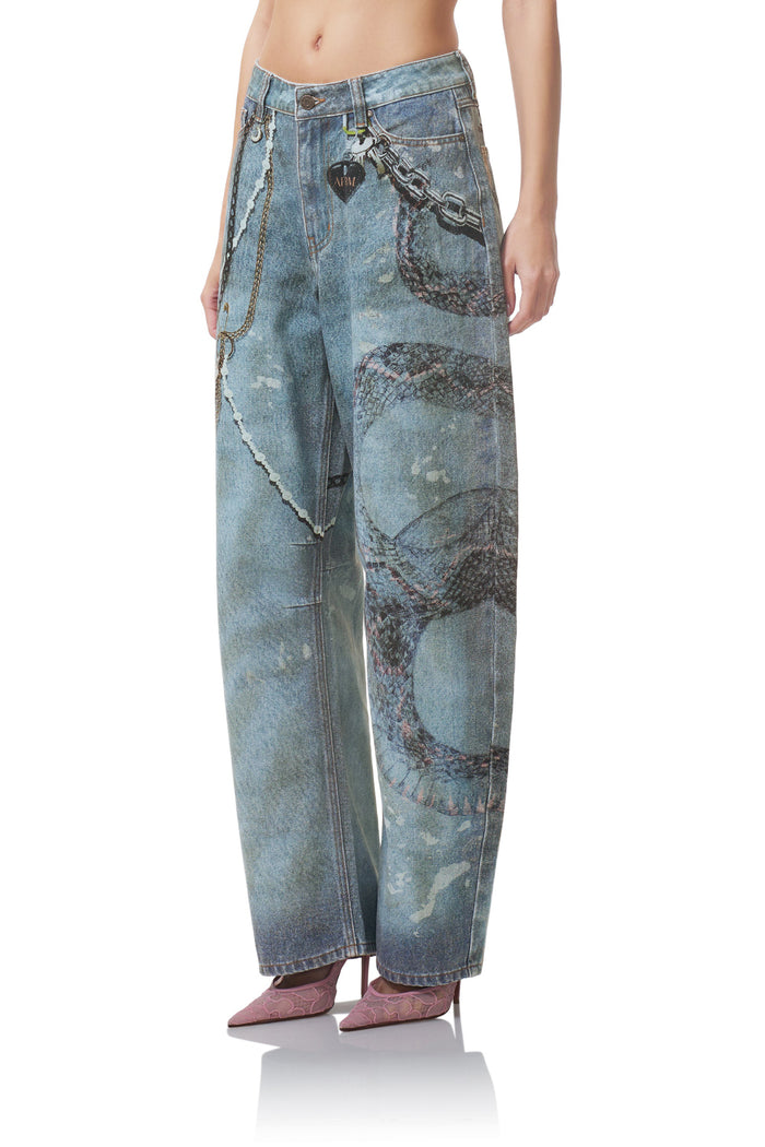 Walker Barrel Pant - Grunge Print