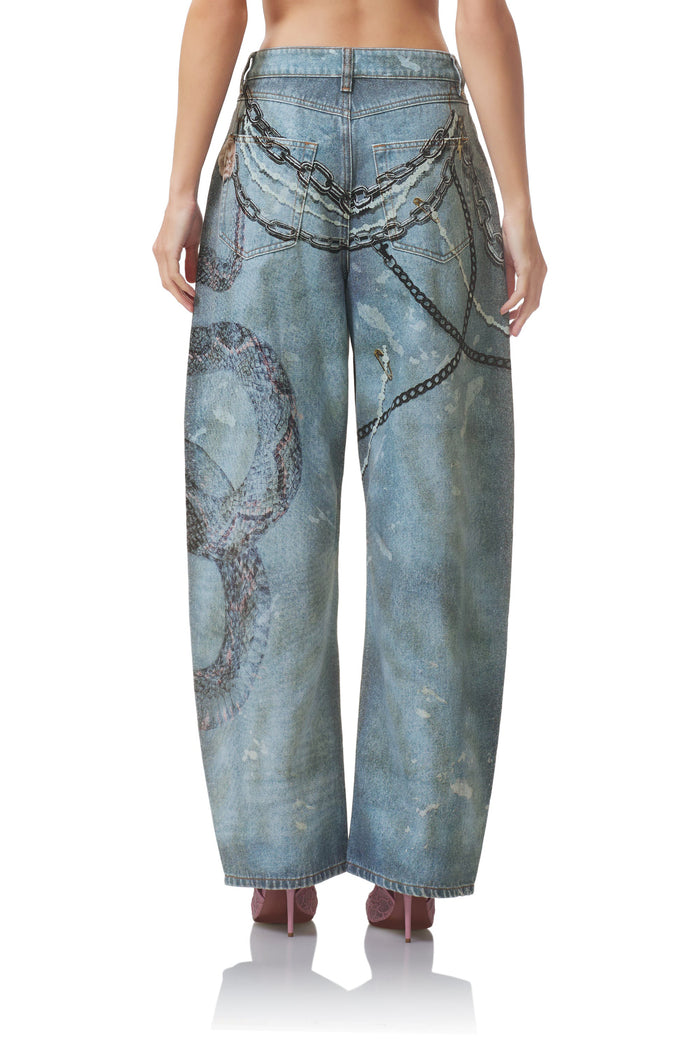Walker Barrel Pant - Grunge Print