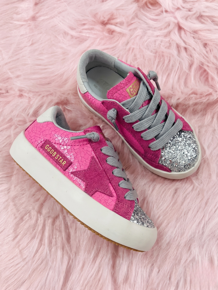 Walking With Sparkle Glitter Star Sneakers Mia Belle Girls