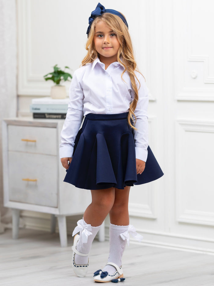 White Collared Dress Shirt by Kids Couture Mia Belle Girls
