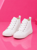 White Play All Day Canvas High Top Sneakers