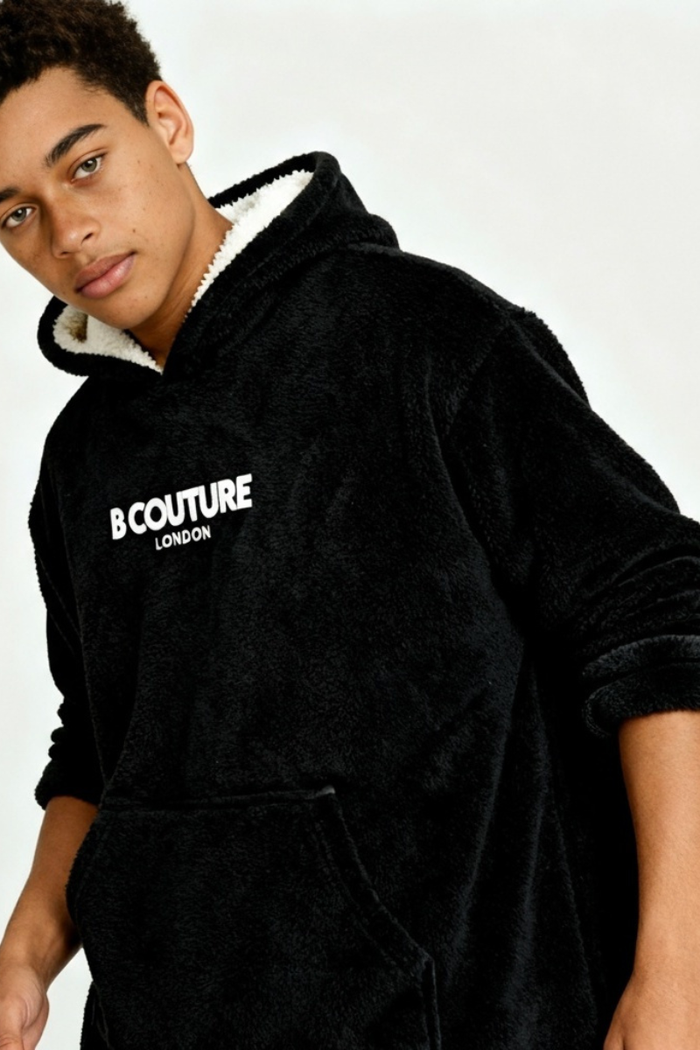 Windsor Double Weight Blanket Hoodie Junior - Black