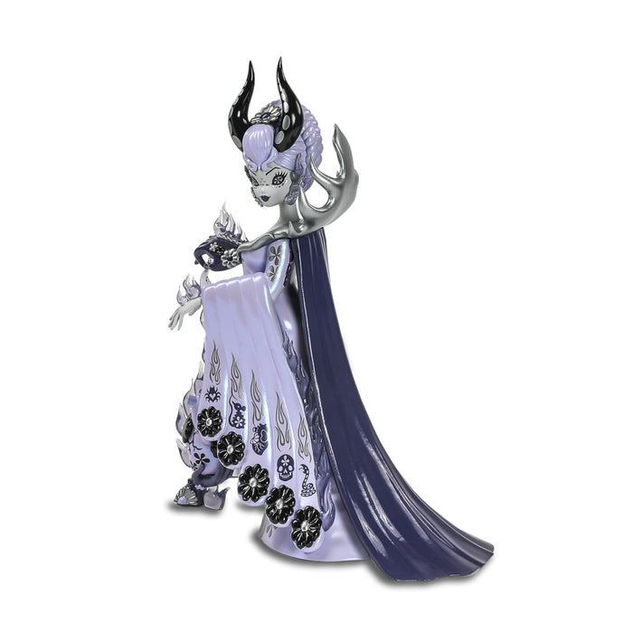 Limited edition Witch Queen 8-inch vinyl art figure by Junko Mizuno in violet color, collectible Kidrobot art figure.