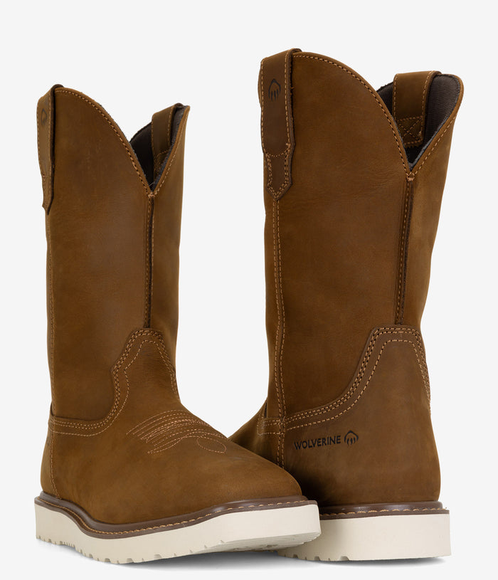 Wolverine Bronc Wedge Pull-On Work Wellington - Birch