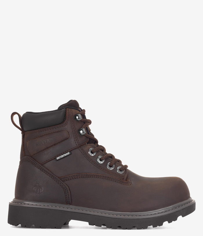 Wolverine Floorhand 6" Safety Toe Waterproof Boot - Dark Brown