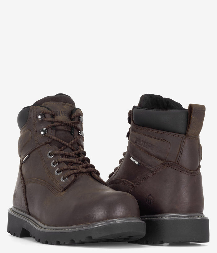 Wolverine Floorhand Steel Toe 6" Waterproof Boot - Dark Brown