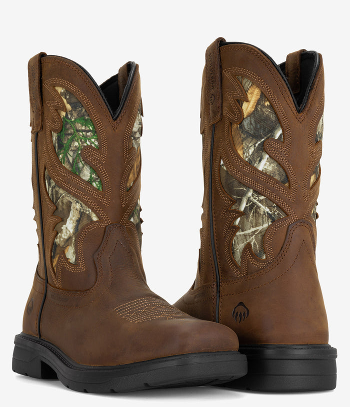 Wolverine Rancher Level Pull-On Steel-Toe Work Wellington - Brown