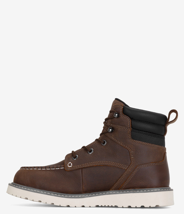 Wolverine Trade Wedge 6" Moc-Toe Steel Toe Waterproof Work Boot - Sudan Brown