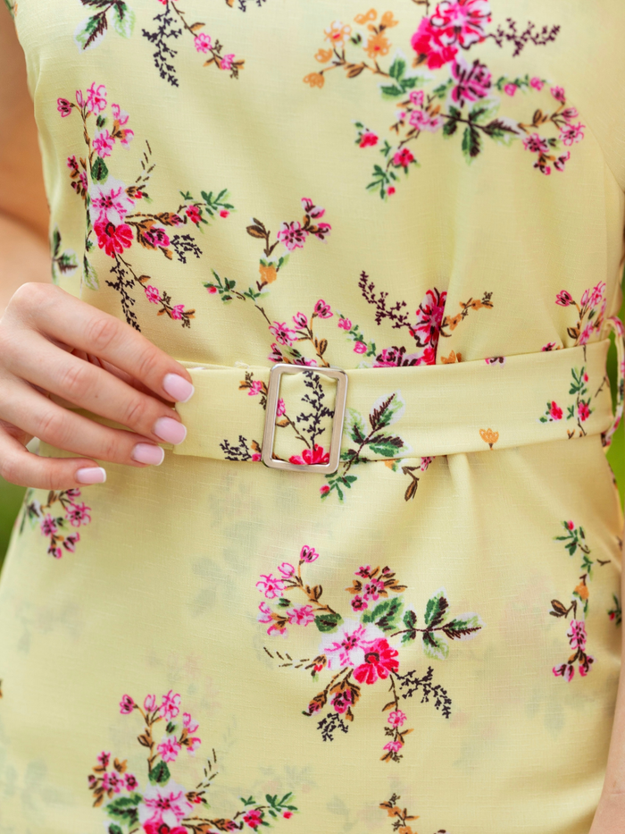Women's Chasing Butterflies Floral Ruffle Hem Dress