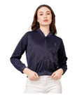glossy crop jacket for women