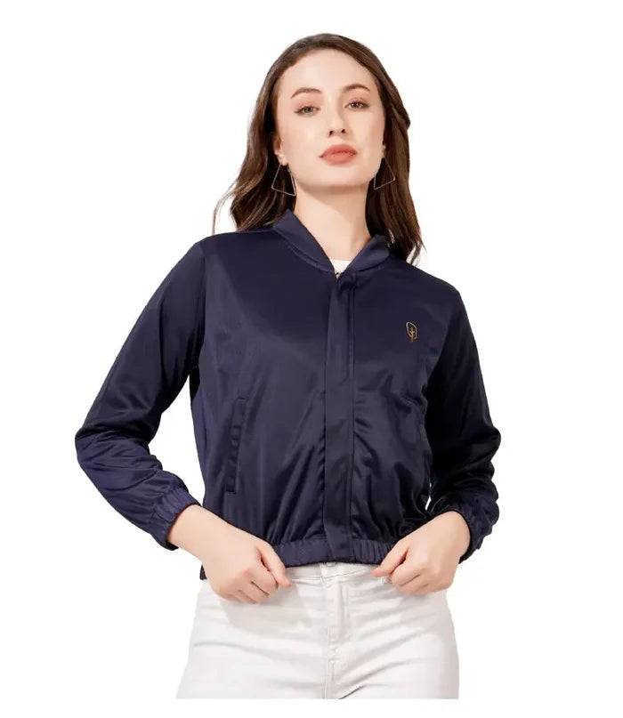 glossy crop jacket for women