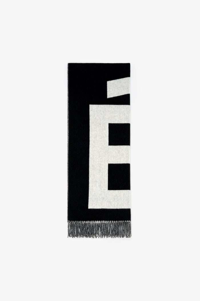 ETUDES STUDIO WOOL SCARF BIG E BLACK 1