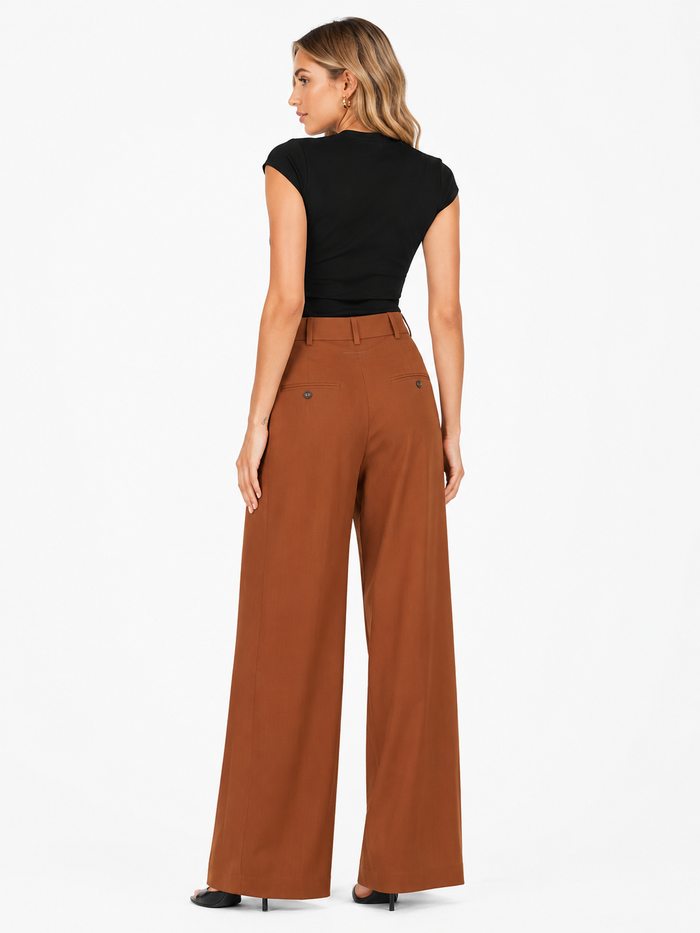Wrap Front Wide Leg Pants - Siena