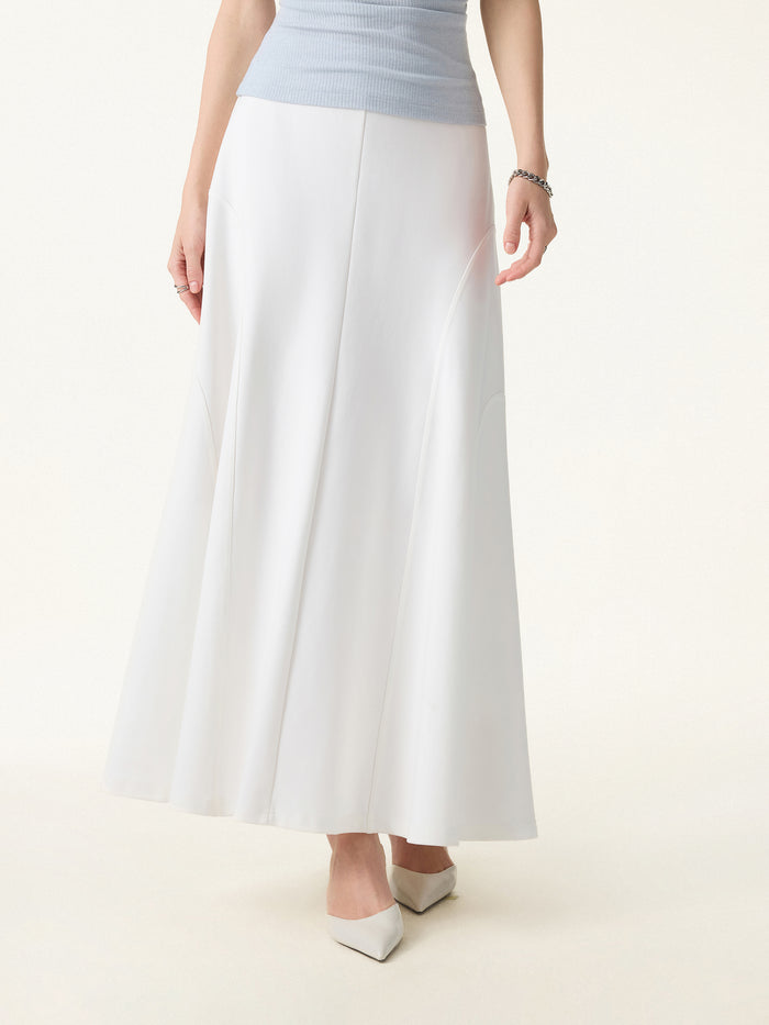 OGLmove Wrinkle-Resistant A-Line Flared Maxi Skirt