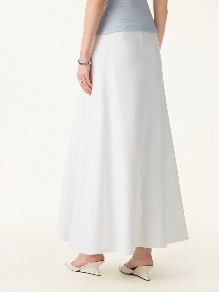 OGLmove Wrinkle-Resistant A-Line Flared Maxi Skirt