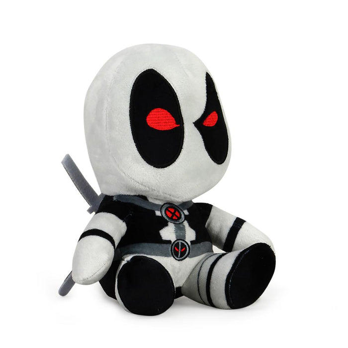 Marvel X-Force Deadpool Phunny Plush by Kidrobot featuring soft fabric and detailed Deadpool design for Marvel fans.