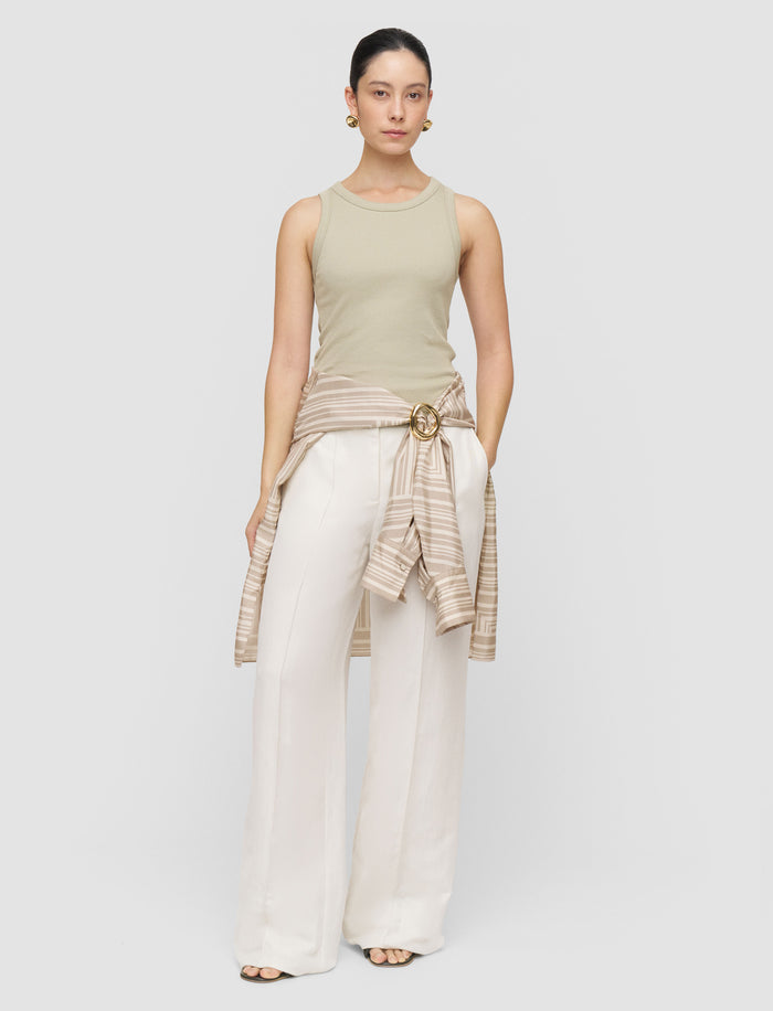 Green Yeux Cotton Rib Vest - Joseph