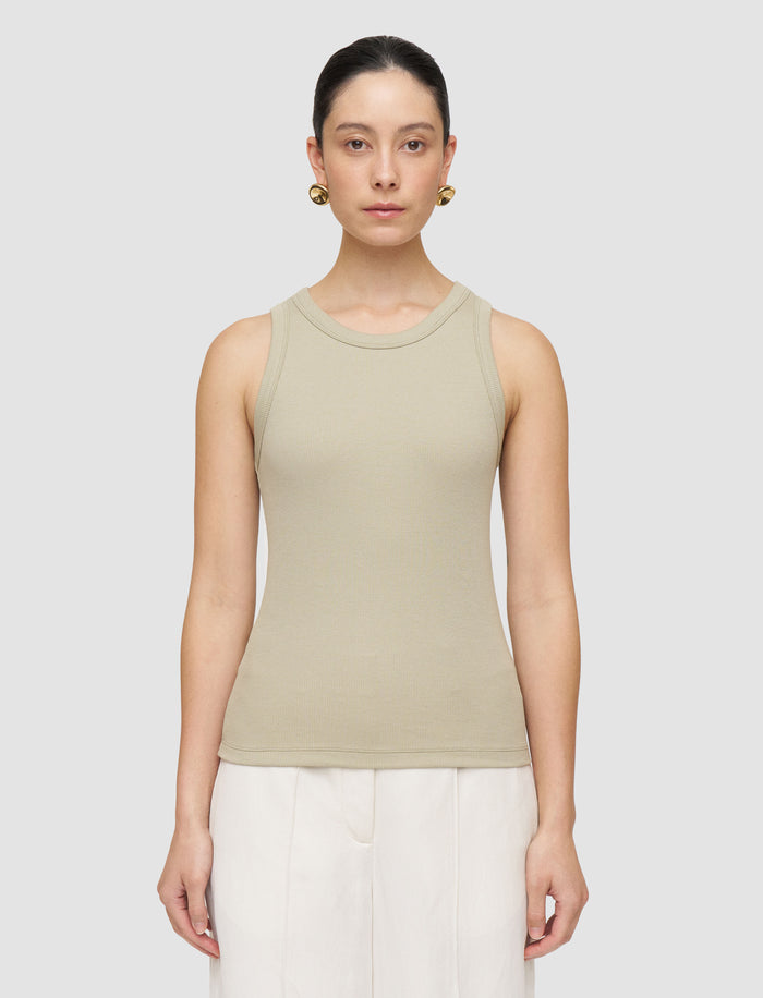 Green Yeux Cotton Rib Vest - Joseph