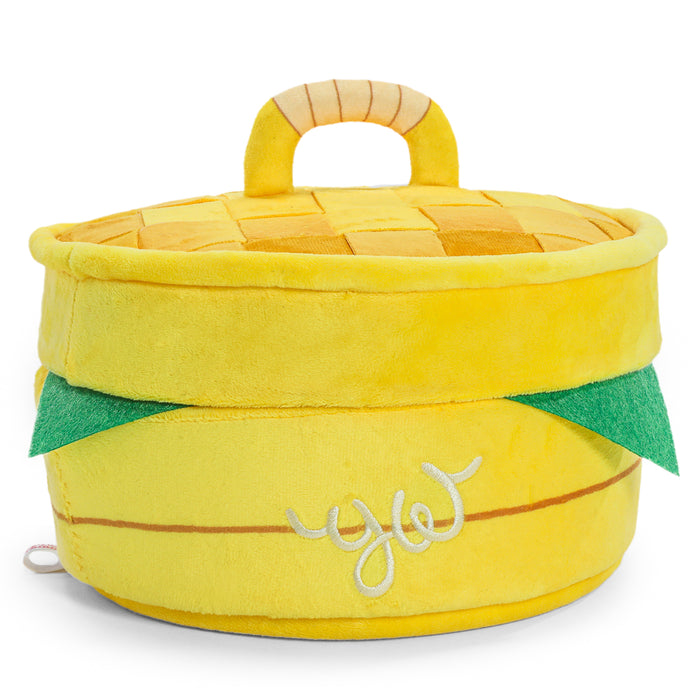 Yummy World Bao Basket 10-inch plush toy featuring interactive dumplings, soft and cuddly with colorful, detailed design.