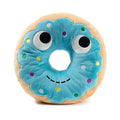 Yummy World Blue Donut plush food pillow with colorful donut design, soft and cuddly for decorative or comfort use.