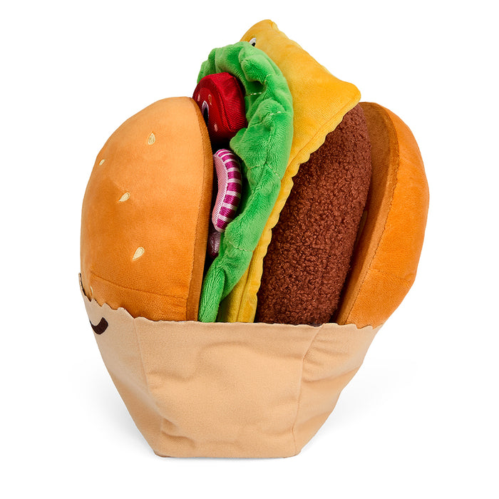 Yummy World Bonnie Burger 13-inch interactive plush toy featuring a cute burger character from Yummy World collection