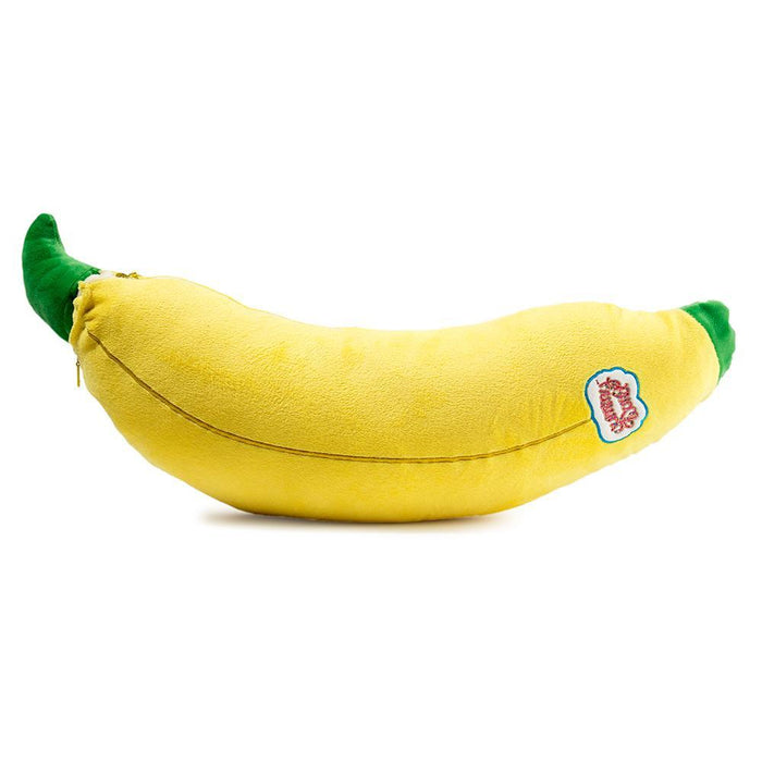 Yummy World Bruce the Banana interactive plush toy by Kidrobot, soft yellow banana character with playful features.