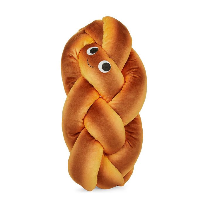 Yummy World 12-inch plush Challah bread toy with realistic bread details and soft fabric texture.