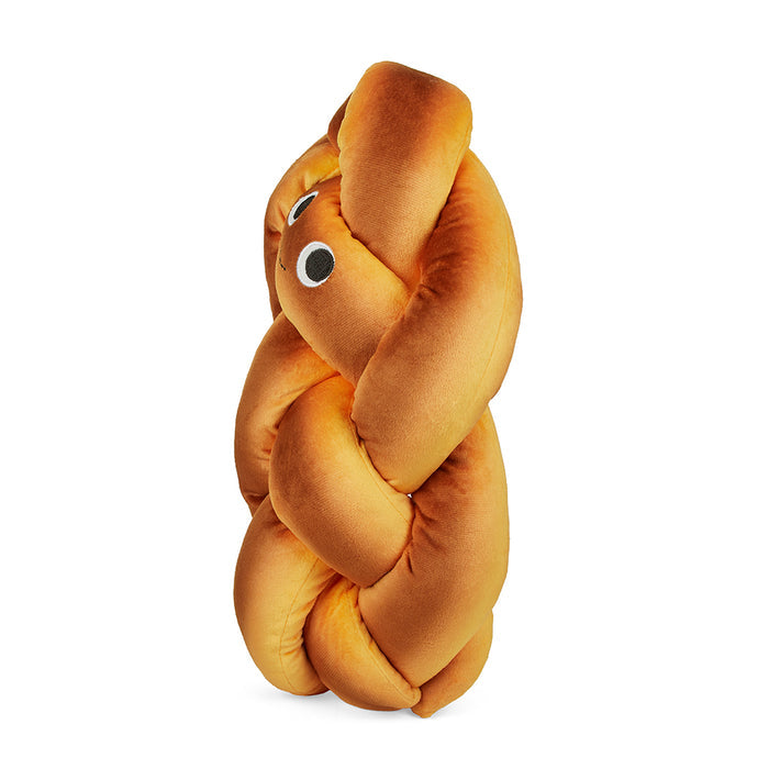 Yummy World 12-inch plush Challah bread toy with soft, detailed fabric design, perfect for cuddling or display.