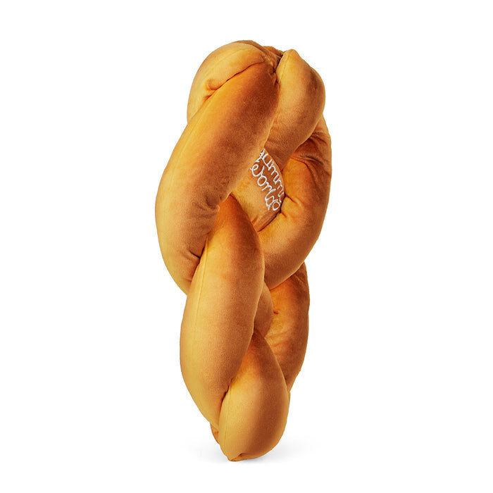 Yummy World 12-inch plush Challah Bread toy featuring soft fabric and realistic bread details.