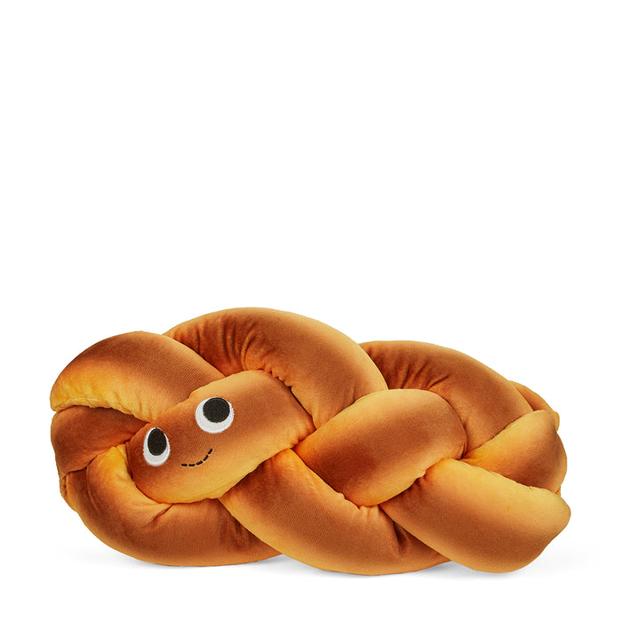 Yummy World 12-inch plush Challah bread toy with realistic bread details and soft fabric texture.