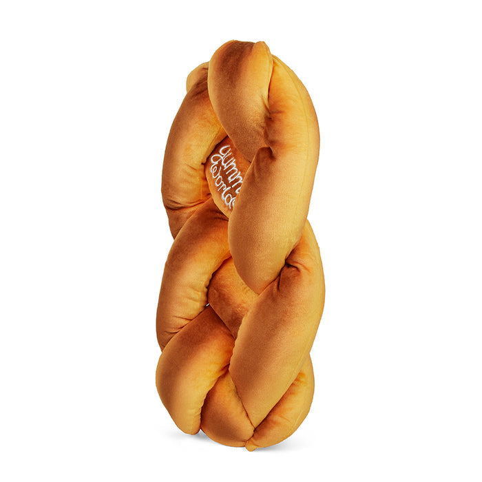 Yummy World 12-inch plush Challah bread toy with realistic bread texture and detailed stitching, soft and cuddly for kids.