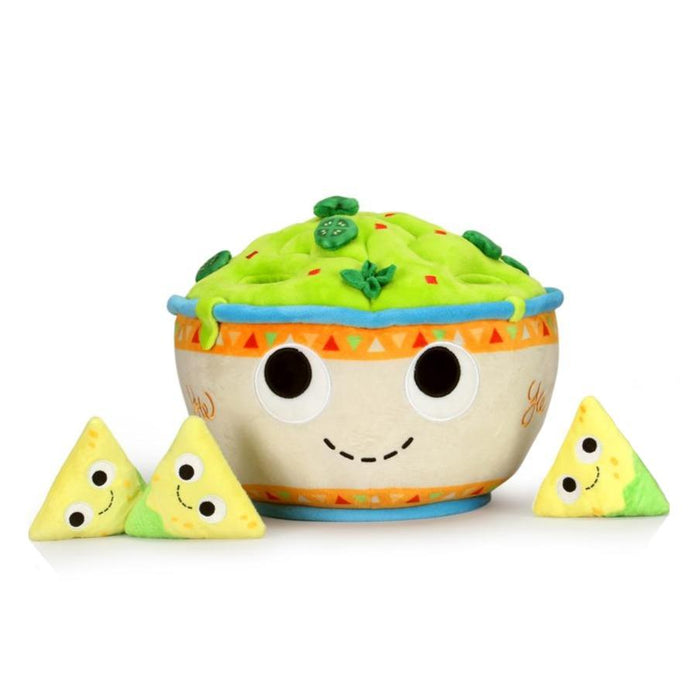 Yummy World Chips and Guac large plush toy featuring colorful, soft, interactive plush with detailed chip and guacamole design.