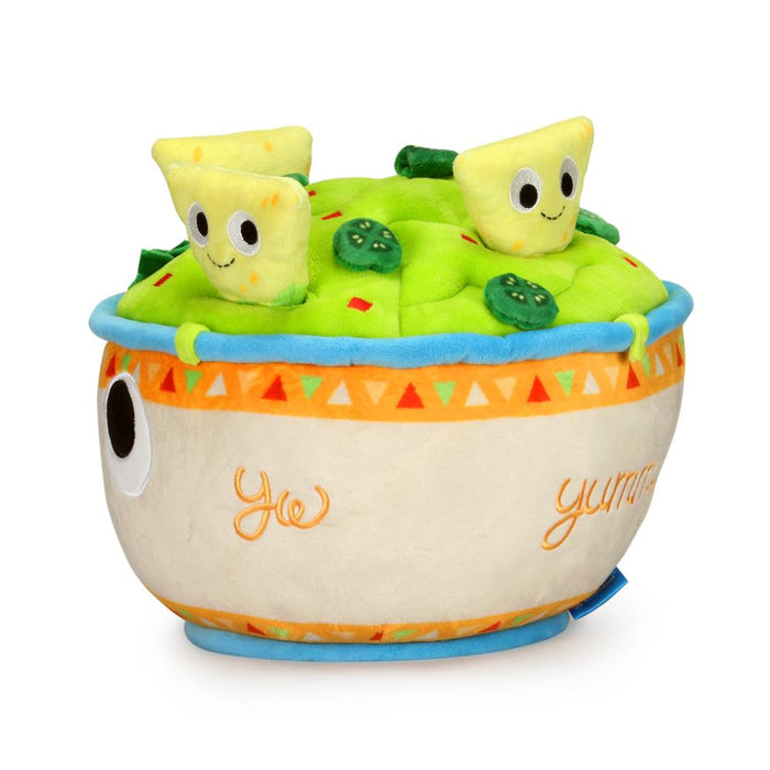 Large Yummy World Chips and Guac plush toy, soft and interactive plush featuring colorful chips and guacamole design.