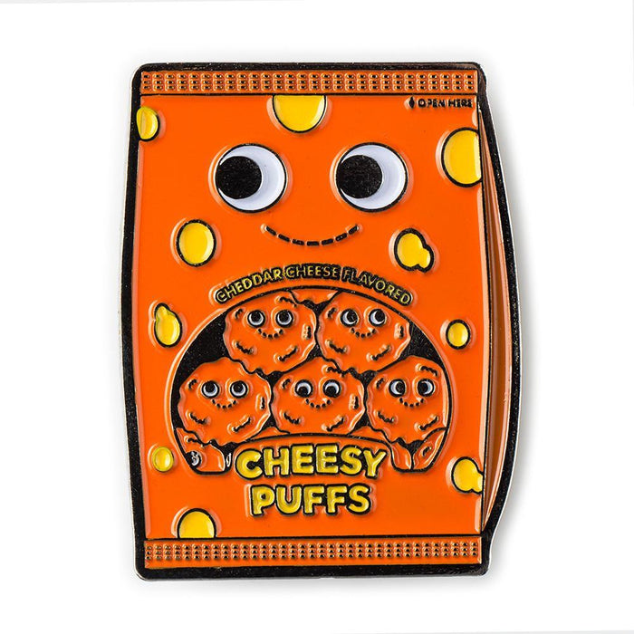 Yummy World collectible mystery enamel pins featuring colorful, playful character designs on a white background.