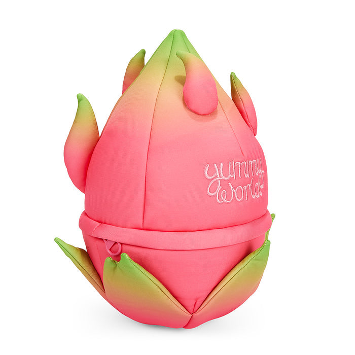 Yummy World Dante the Dragon Fruit 13-inch interactive plush toy with colorful fabric and playful dragon fruit design.