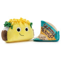 Yummy World Flaco Taco medium plush toy with embroidered facial features and soft fabric in taco shape.