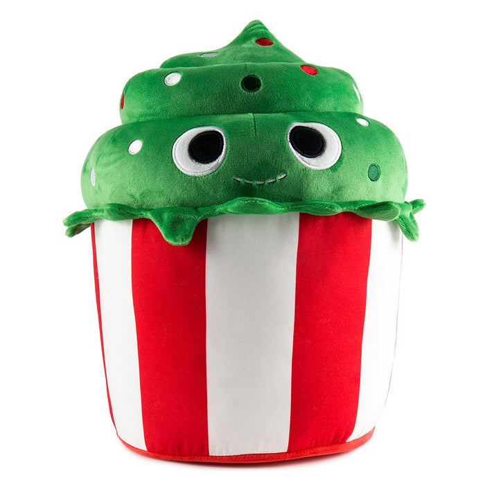 Yummy World Holiday Cupcake 16-inch plush toy by Kidrobot featuring colorful cupcake design and holiday-themed details.