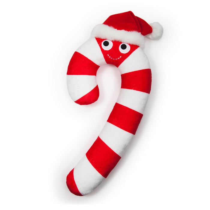 Yummy World Kris Cane the Candy Cane plush toy with red and white striped candy cane design and soft fabric texture.