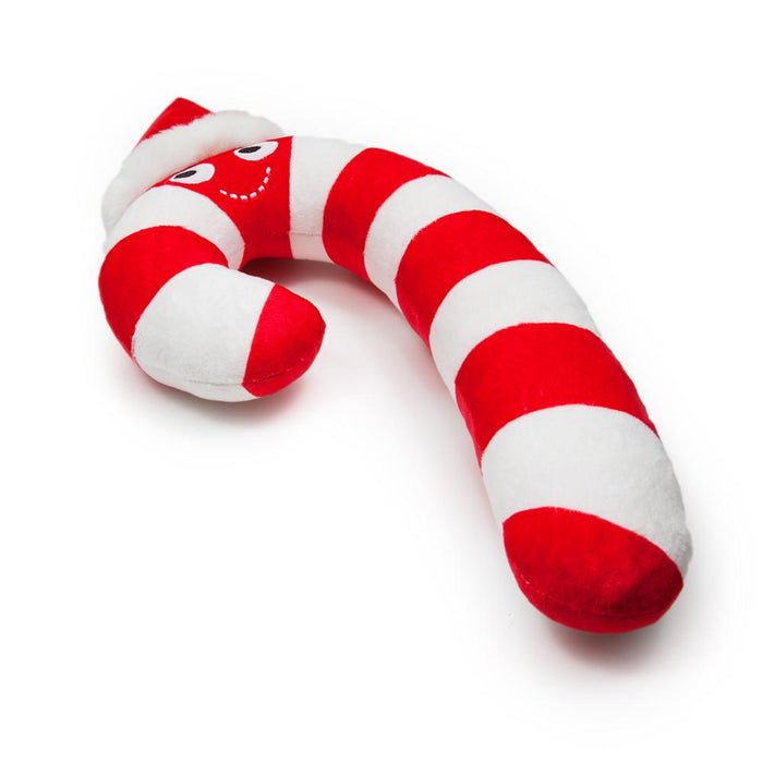 Yummy World Kris Cane the Candy Cane plush toy with red and white striped design and soft fabric, featuring a cheerful candy cane character.